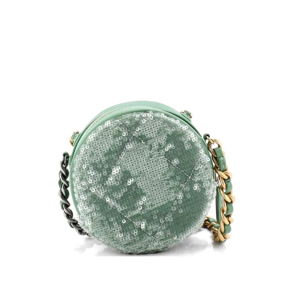 Сумка через плечо 19 Round Clutch with Chain Quilted Leather and Sequins 2