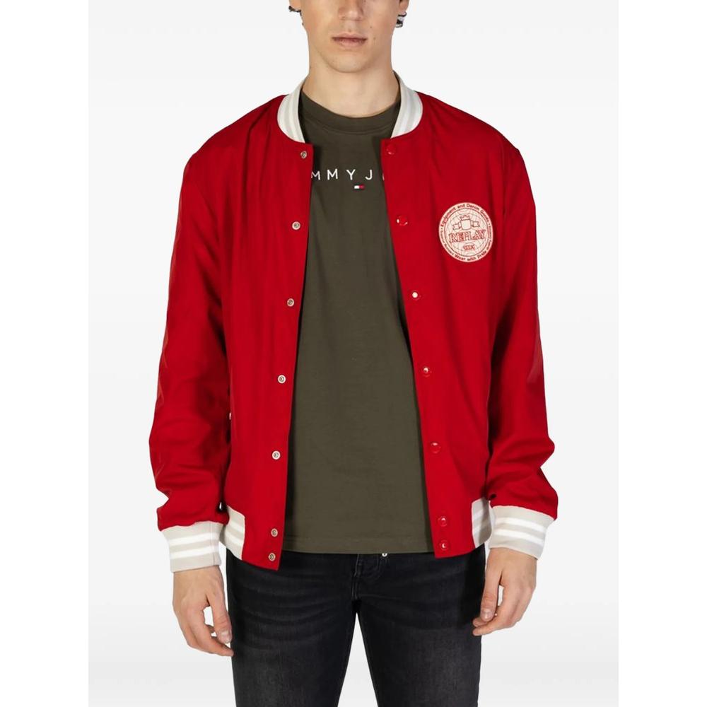 logo-patch bomber jacket 2
