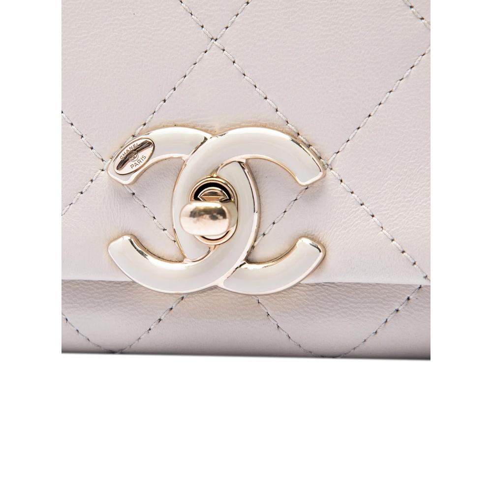 Большая сумка через плечо Quilted Lambskin Twist Chain Enamel CC Flap (2020 год) 6