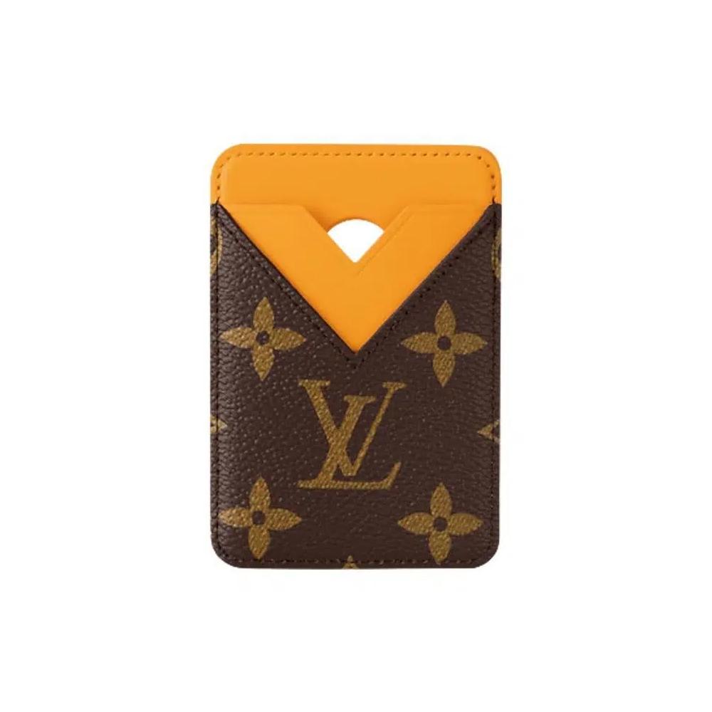 Владельцы карт Louis Vuitton Магнитный картхолдер «Шафраново-жёлтый/коричневый монограмный холст» 1