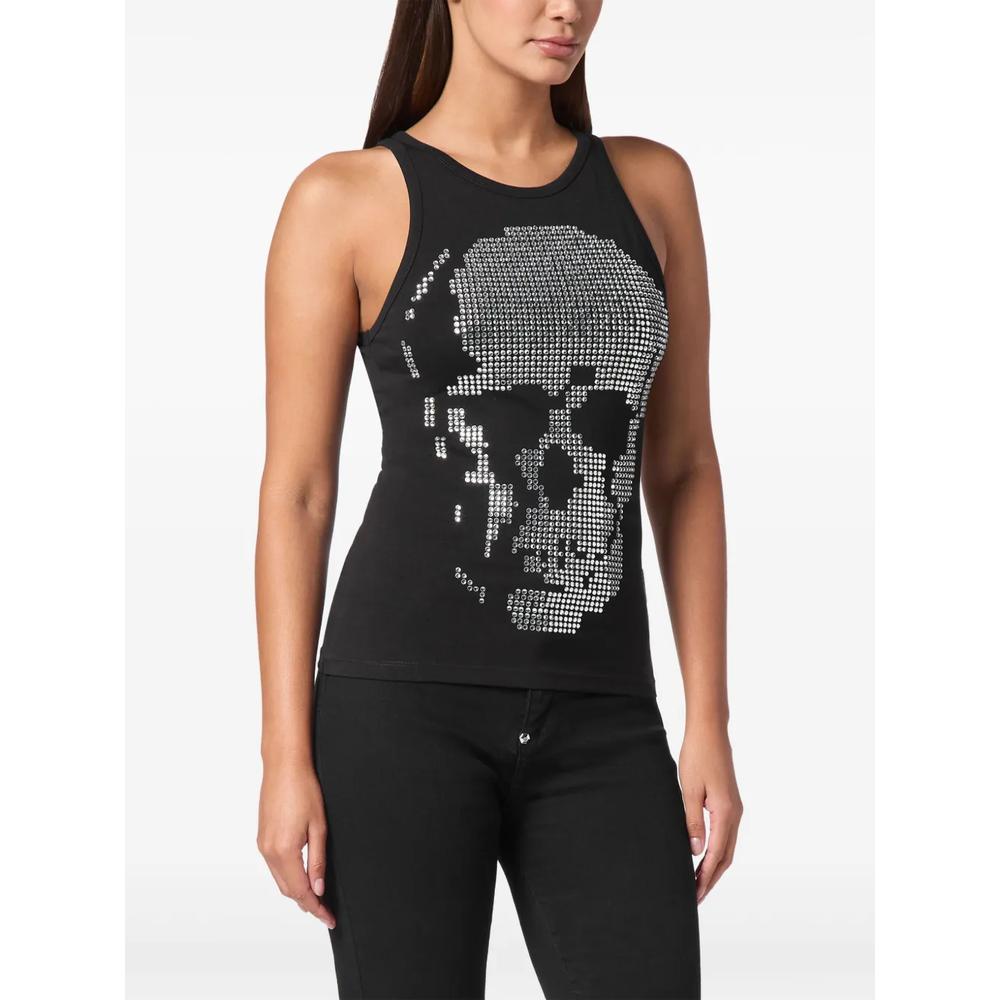 Топ в рубчик с декором Skull 2