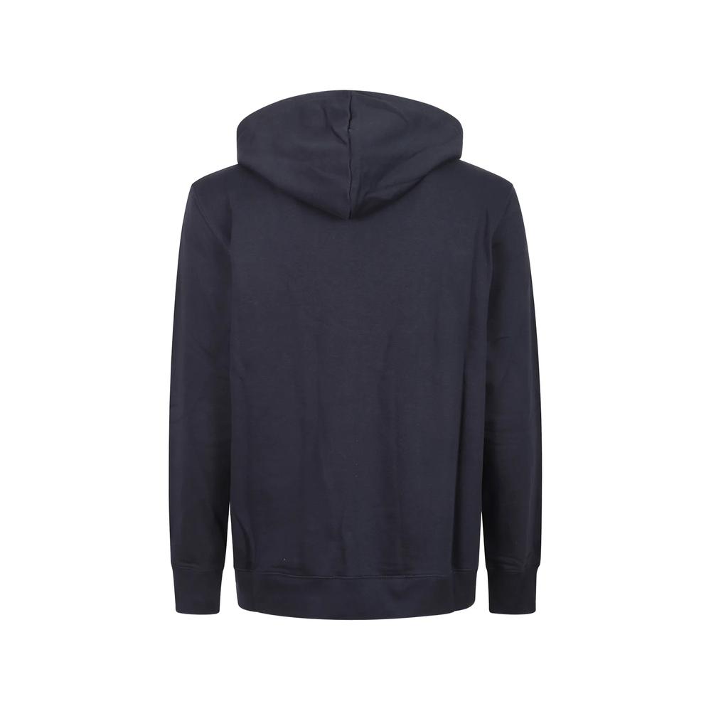 dark navy cotton zip-front Zebra-logo hoodie 2
