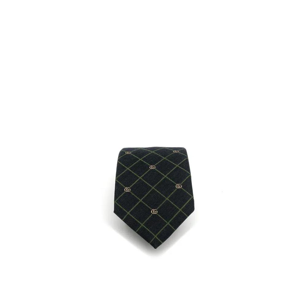 Галстук Double G And Check Silk Jacquard 2