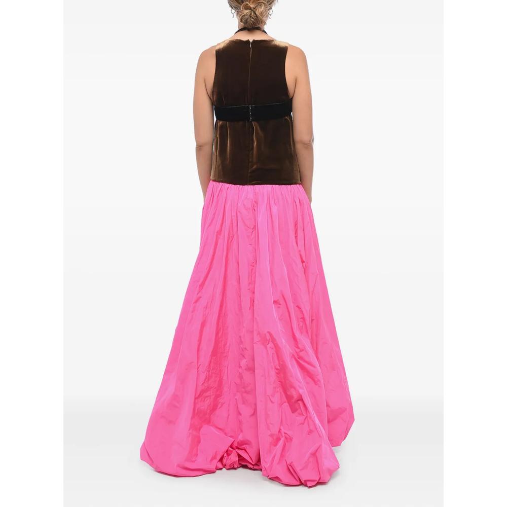 Платье макси с бархатными вставками 2