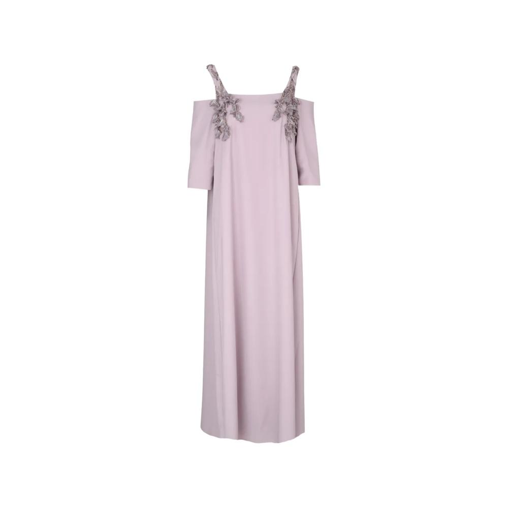 embroidered cold-shoulder midi dress 1