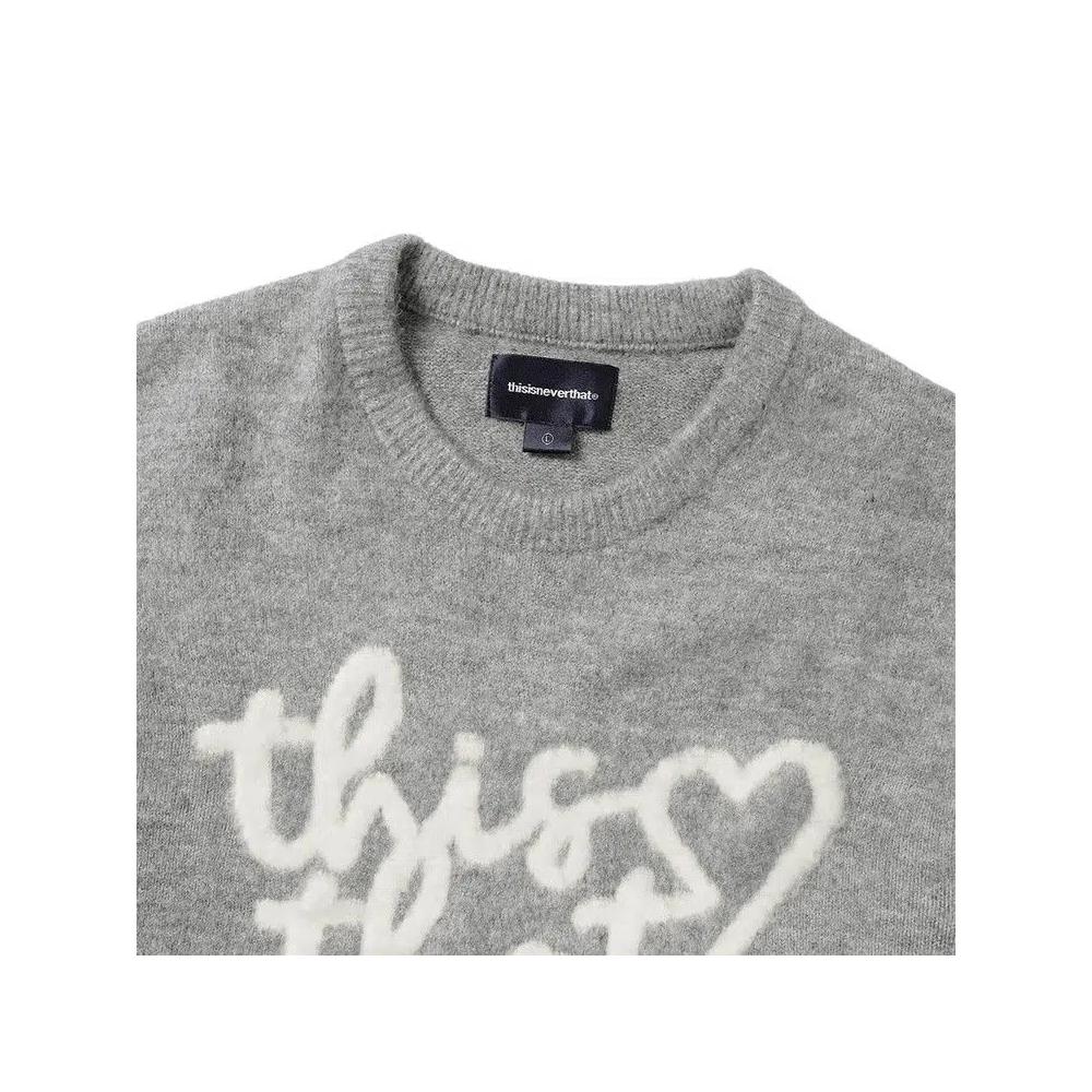Свитеры thisisneverthat Heart Logo Knit Sweater 'Heather Grey' 3