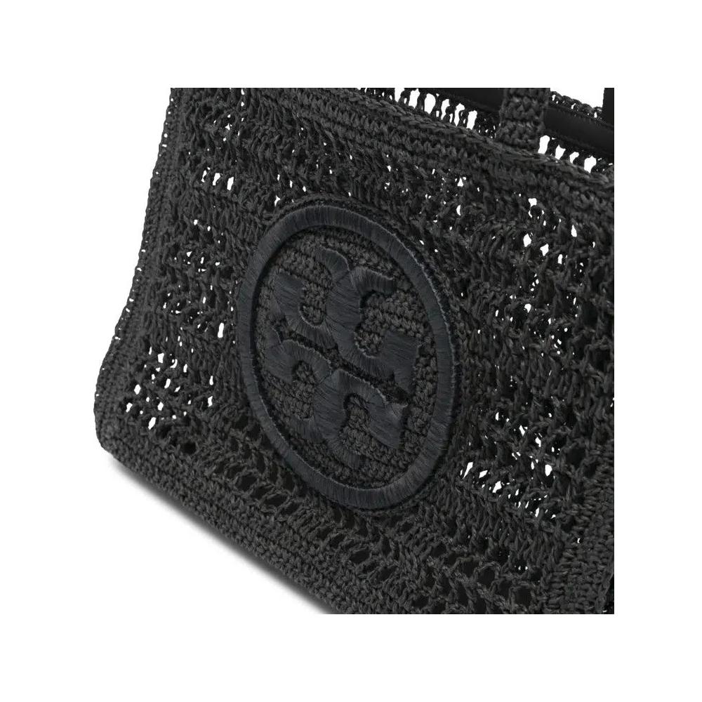 Сумки-тоут Tory Burch Ella Hand-Crocheted Small Tote 'Черный' 3