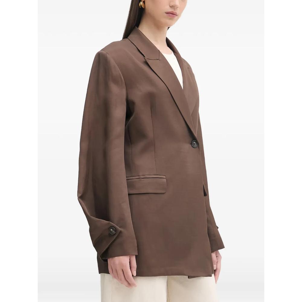 single-breasted puff-sleeve blazer 2