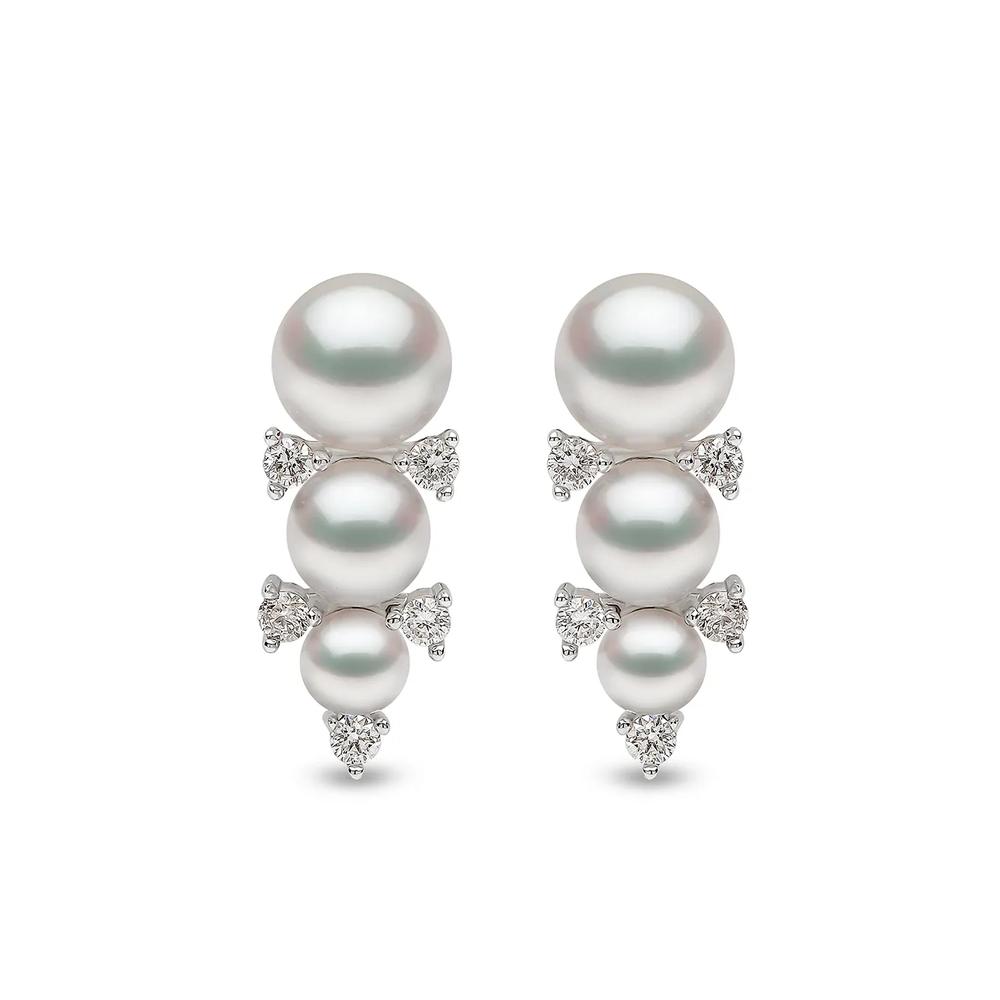 Серьги Sleek из белого золота с жемчугом и бриллиантами 1