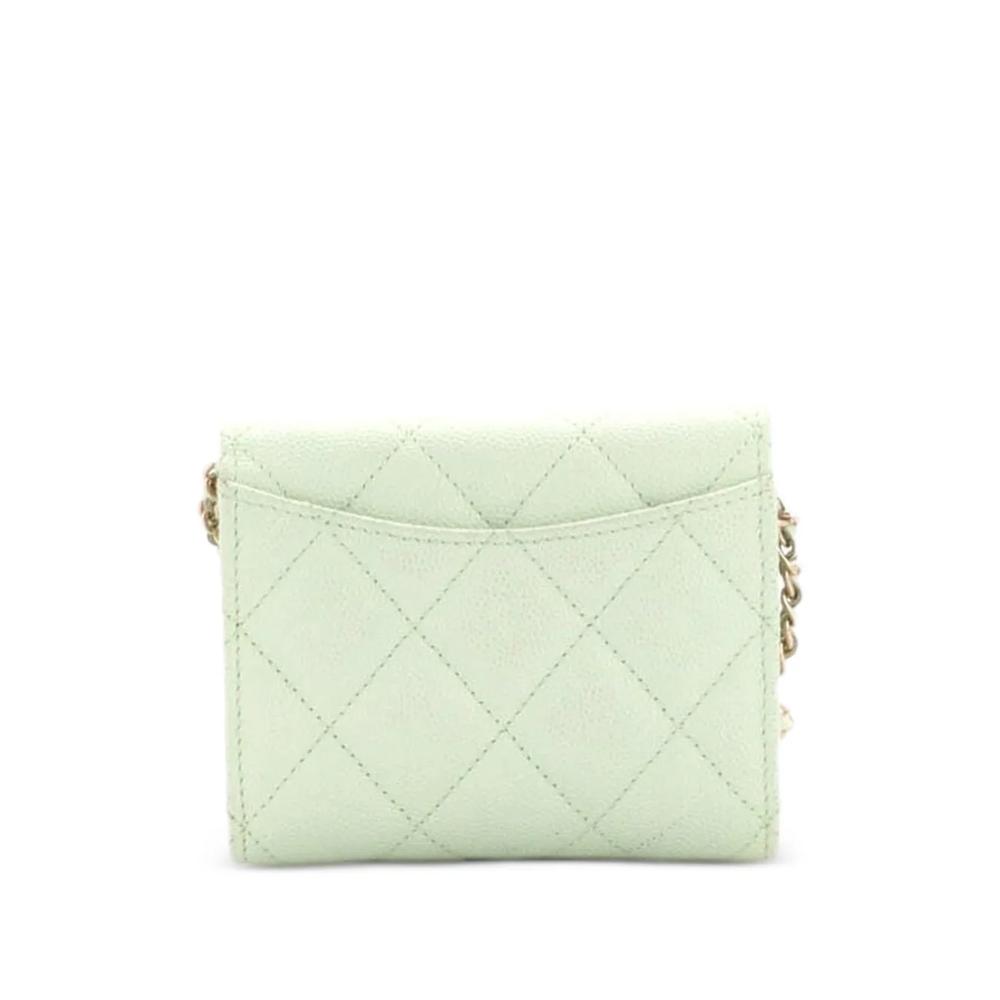 Стеганый мини-клатч Classic Flap Card Holder on Chain 2