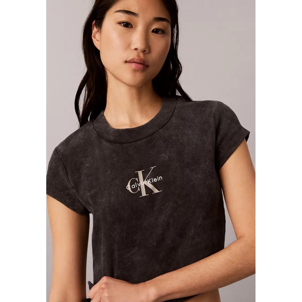 Футболка Baby Fit с логотипом и ребристой текстурой - Calvin Klein Jeans 3