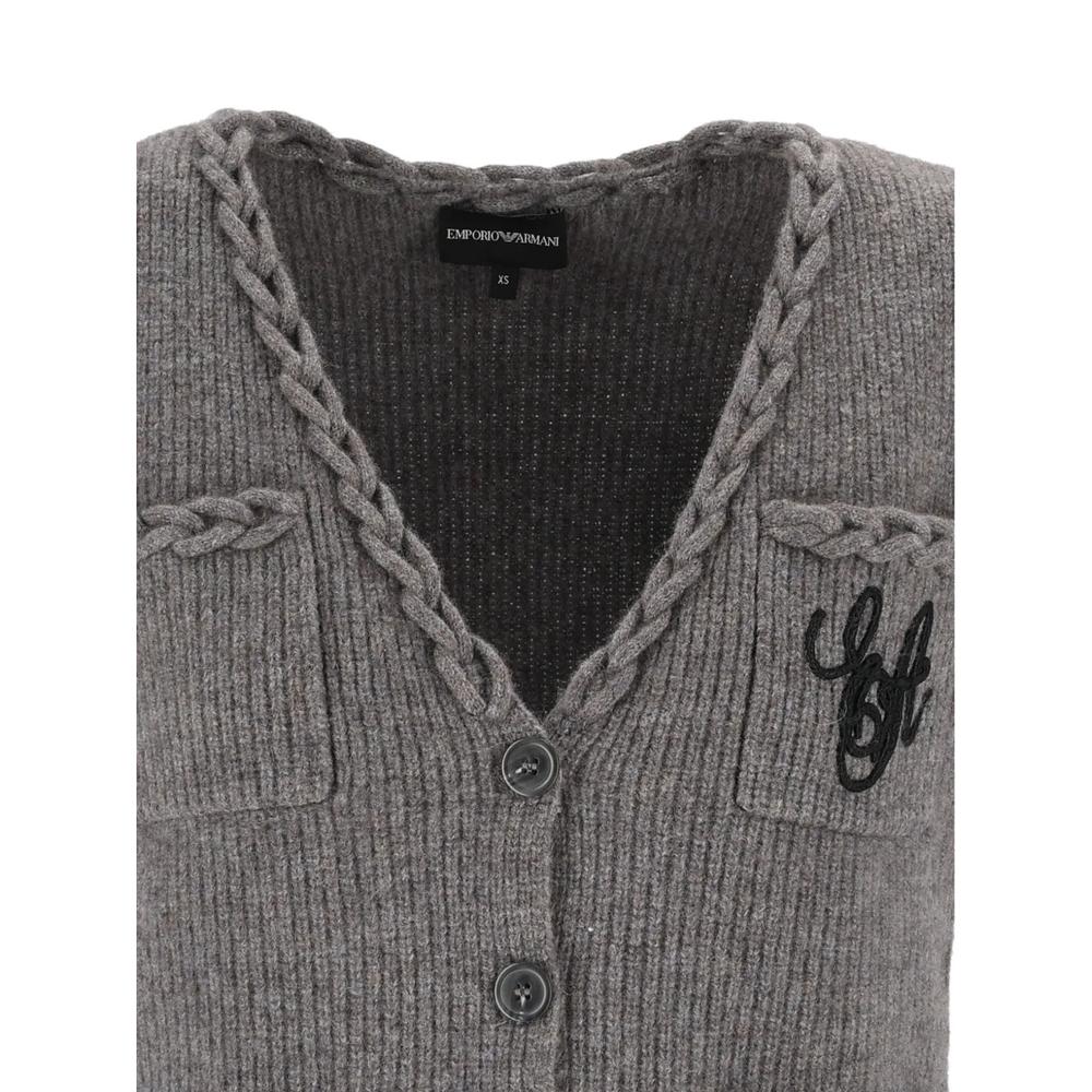 braided-trim sleeveless cardigan 3