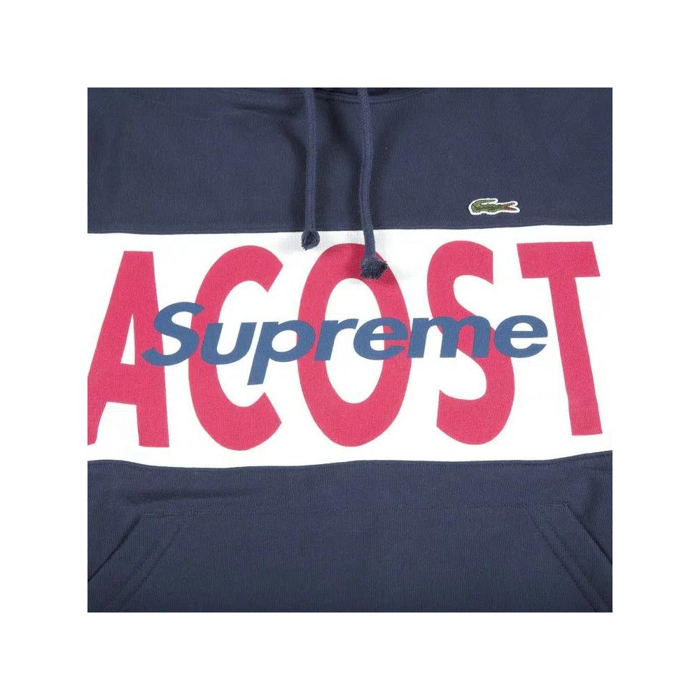 Худи Supreme x Lacoste Logo Panel Hooded Sweatshirt 'Navy' 2