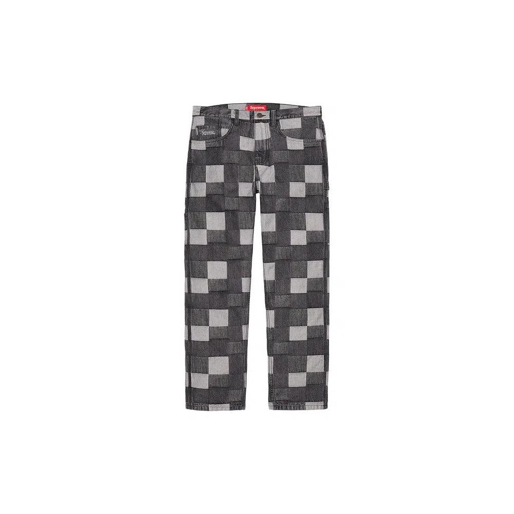 Низ Supreme Patched Denim Painter Pant 'Black' 1