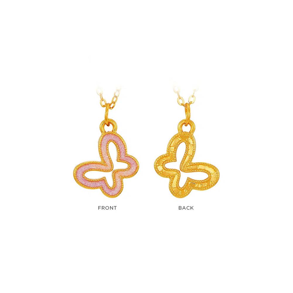 HABIB 999/24K Желтая золотая подвеска (Бабочка) 9GP01650625 3