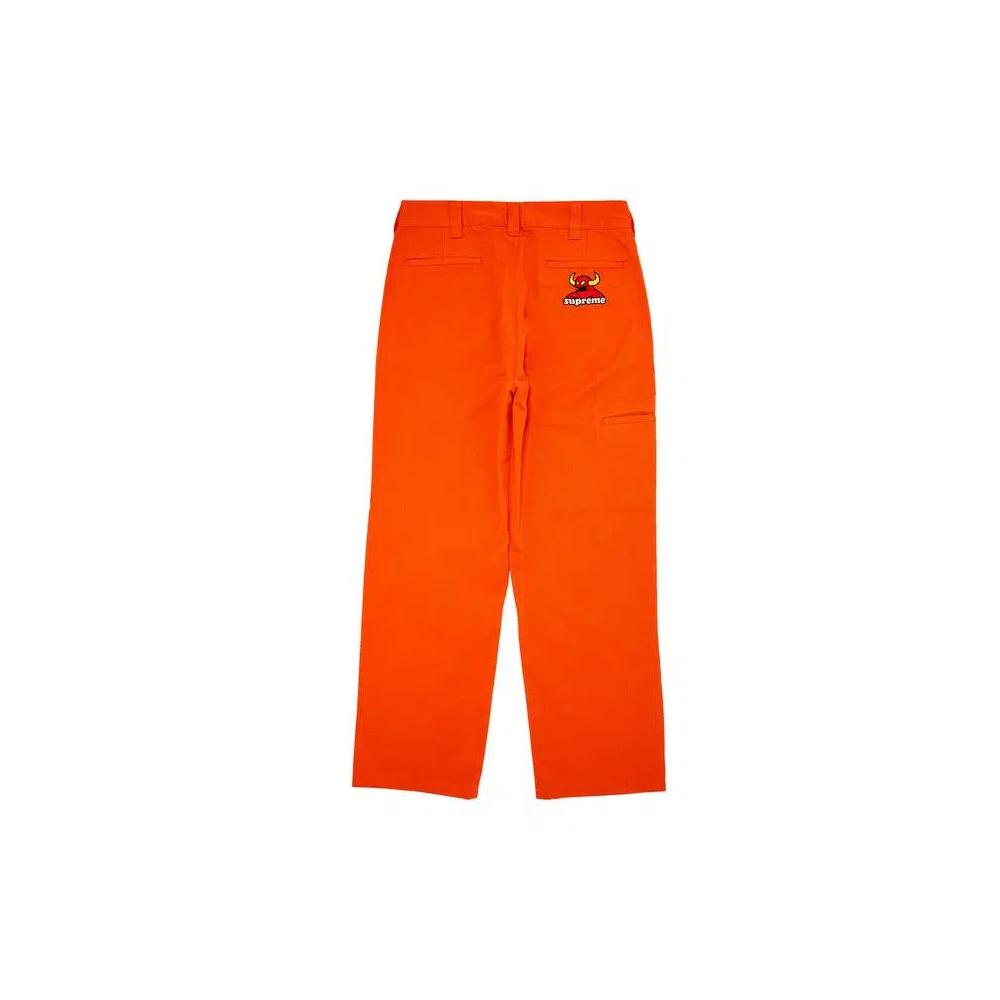 Брюки Supreme x Toy Machine Work Pant 'Ярко-оранжевый' 2