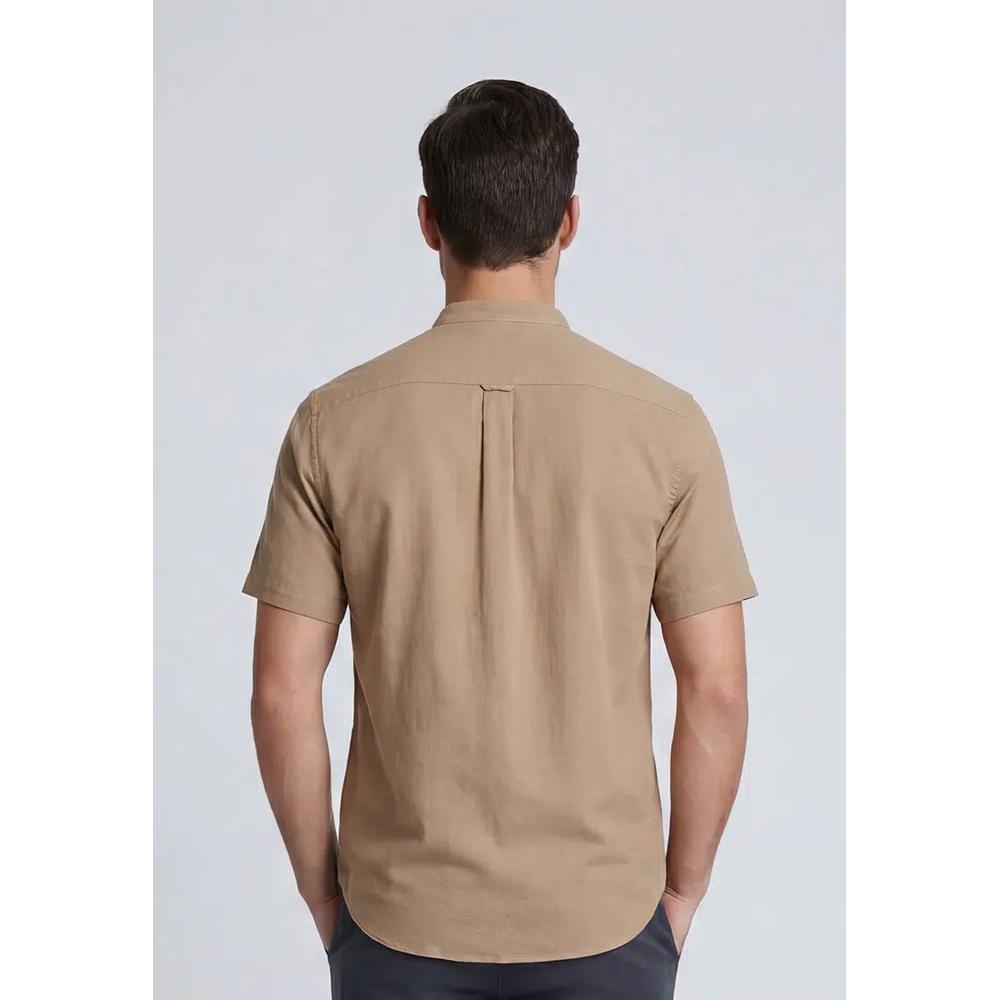Polo Haus - Мужская льняная смесовая рубашка Signature Fit SS MBSS185C05 4