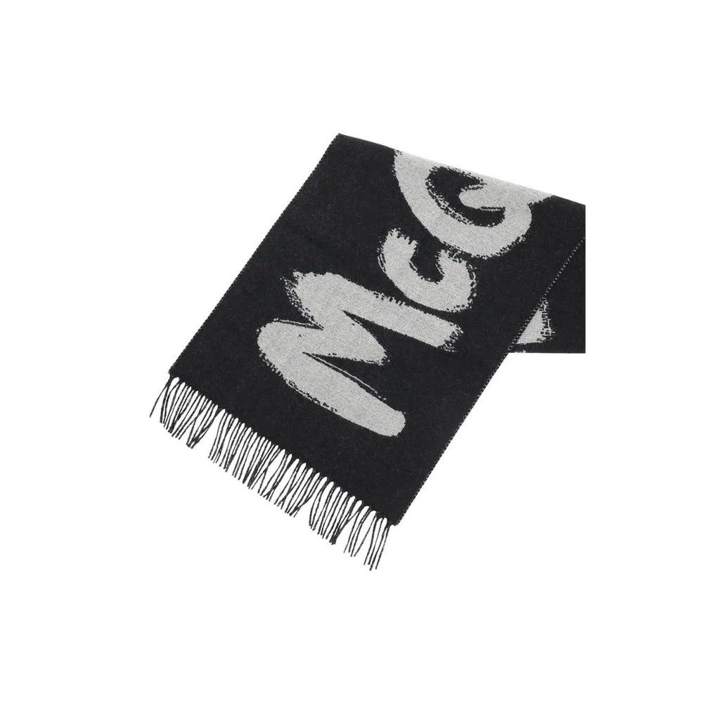 Шарфы Alexander McQueen Graffiti Scarf 'Black' 3