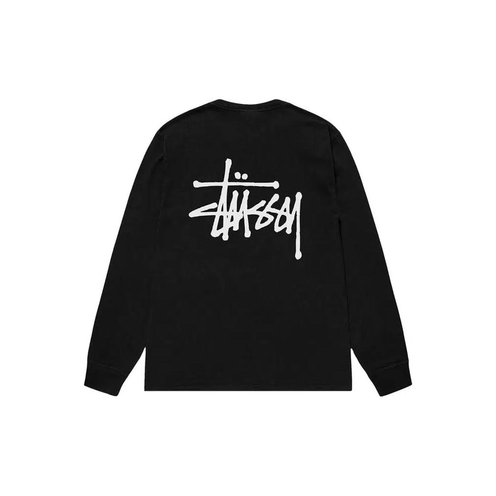 Футболки с длинным рукавом Stussy Basic Pigment Dyed «Черный» 2