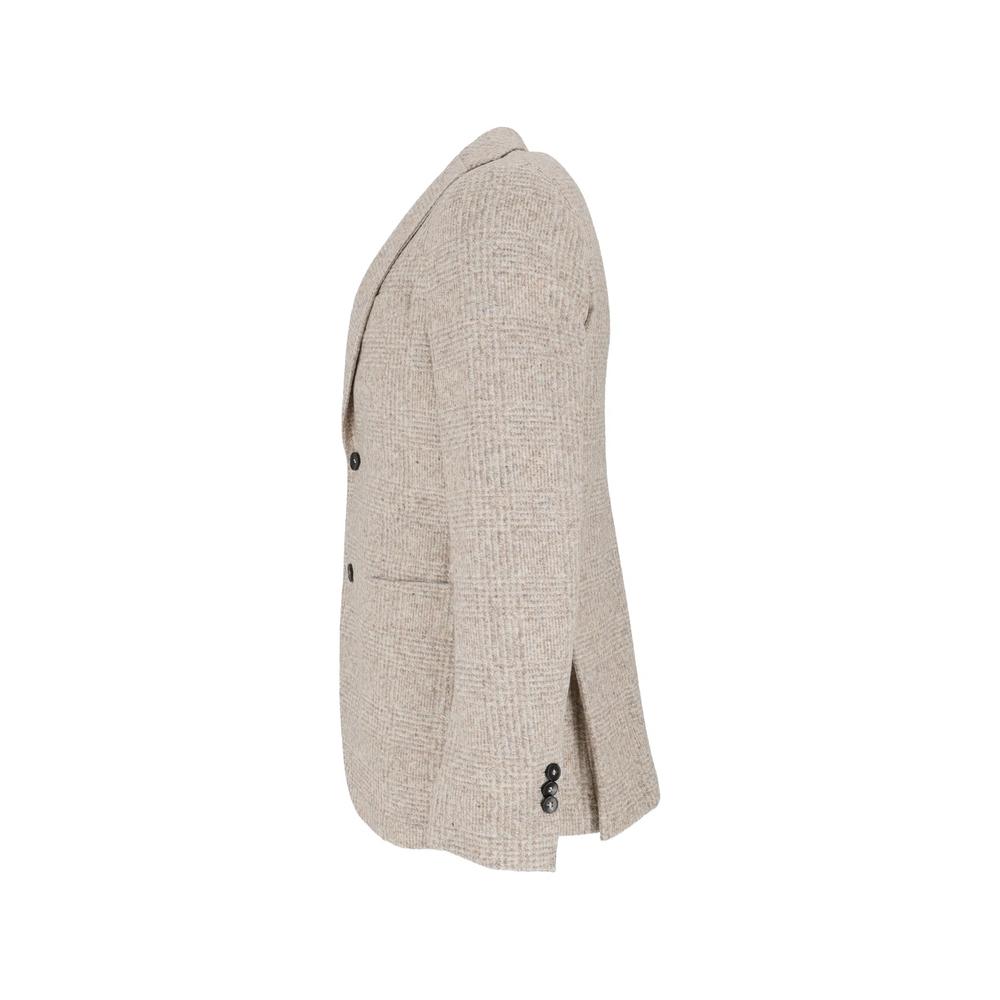 check-pattern notched-lapel blazer 3