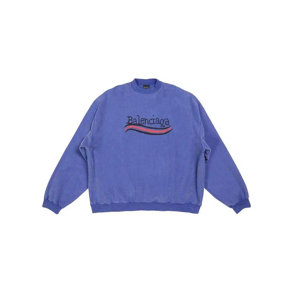 Топы Balenciaga Hand-Drawn Political Campaign Oversized Sweatshirt 'Blue' 1