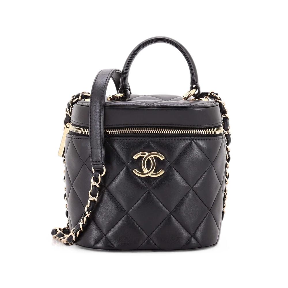 Trendy CC Top Handle Vanity Case Quilted Lambskin Small shoulder bag 1