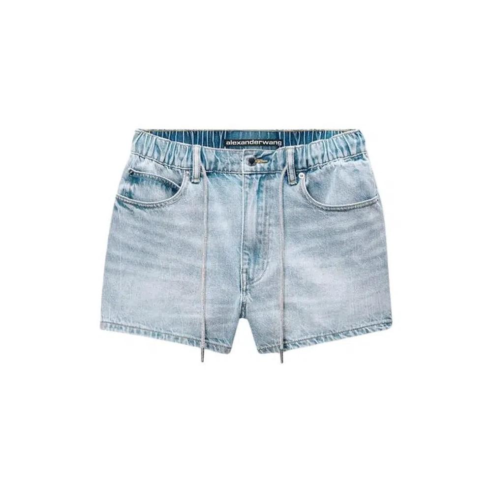 Шорты Alexander Wang Rhinestone Drawcord Marathon 'Light Bleach' 1
