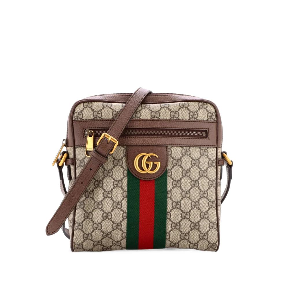 Маленькая сумка через плечо Ophidia Messenger Bag из канваса с узором GG 1