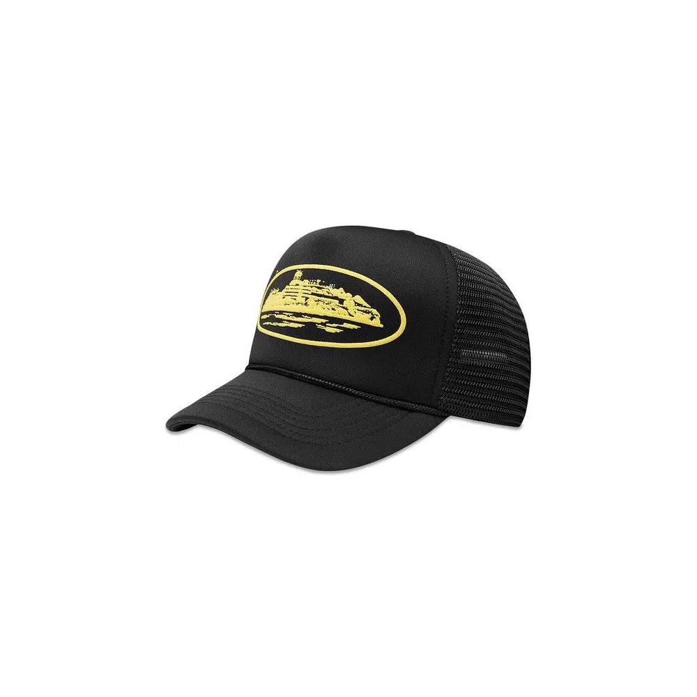 Кепки Corteiz Alcatraz Premium Trucker 'Black/Yellow' 1