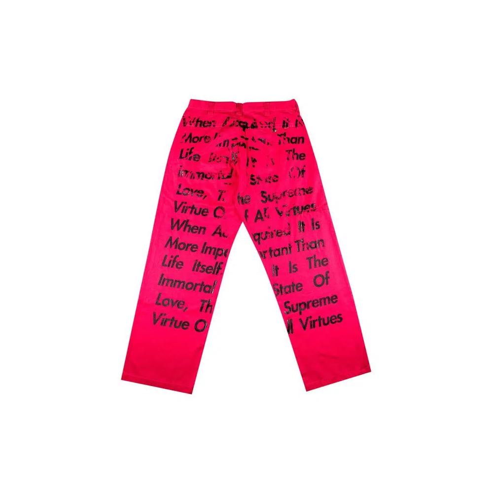 Брюки Supreme x Junya Watanabe x Comme des Garçons MAN Printed Work Pant «Bright Pink» 2