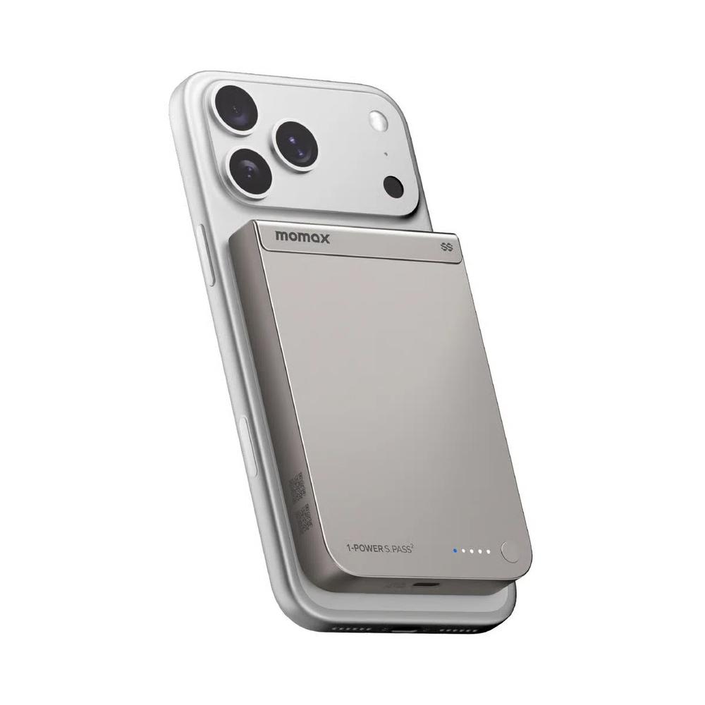 Momax 1-Power S.Pass² 10000mAh Qi2 магнитный пауэрбанк - титановый 4