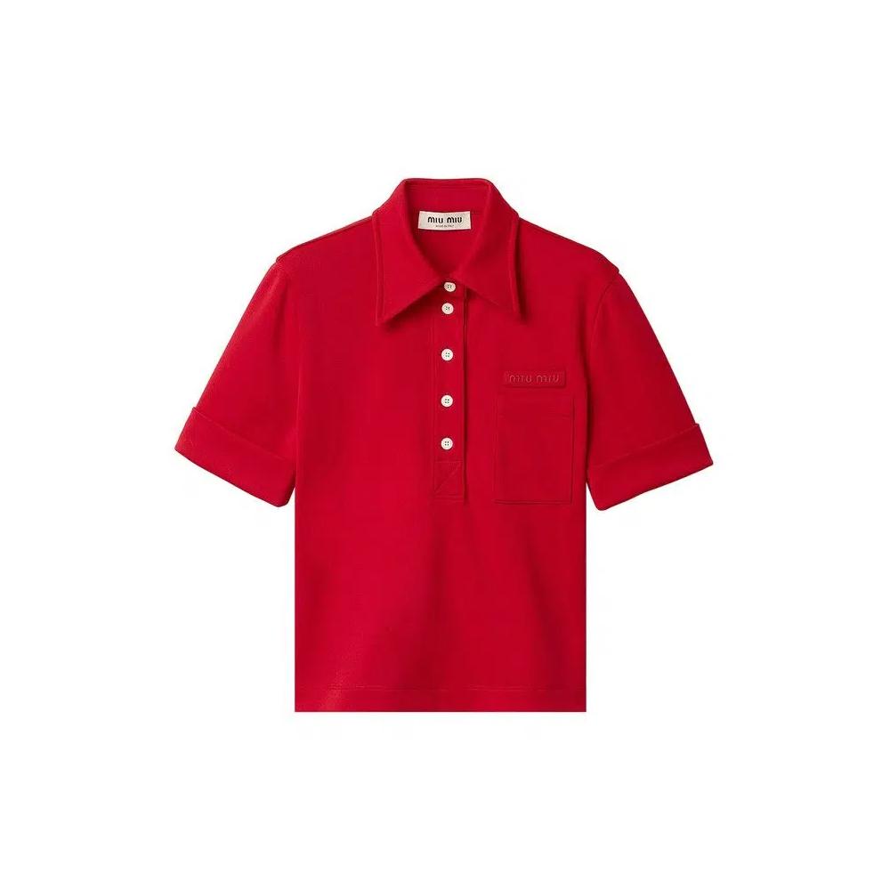Поло Miu Miu Jersey Polo Shirt «Ruby Red» 1