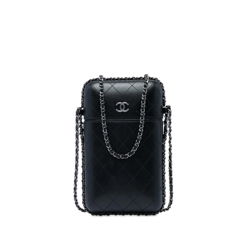 Сумка через плечо Quilted Lambskin Chain Around Phone Holder с логотипом CC (2019 год) 1