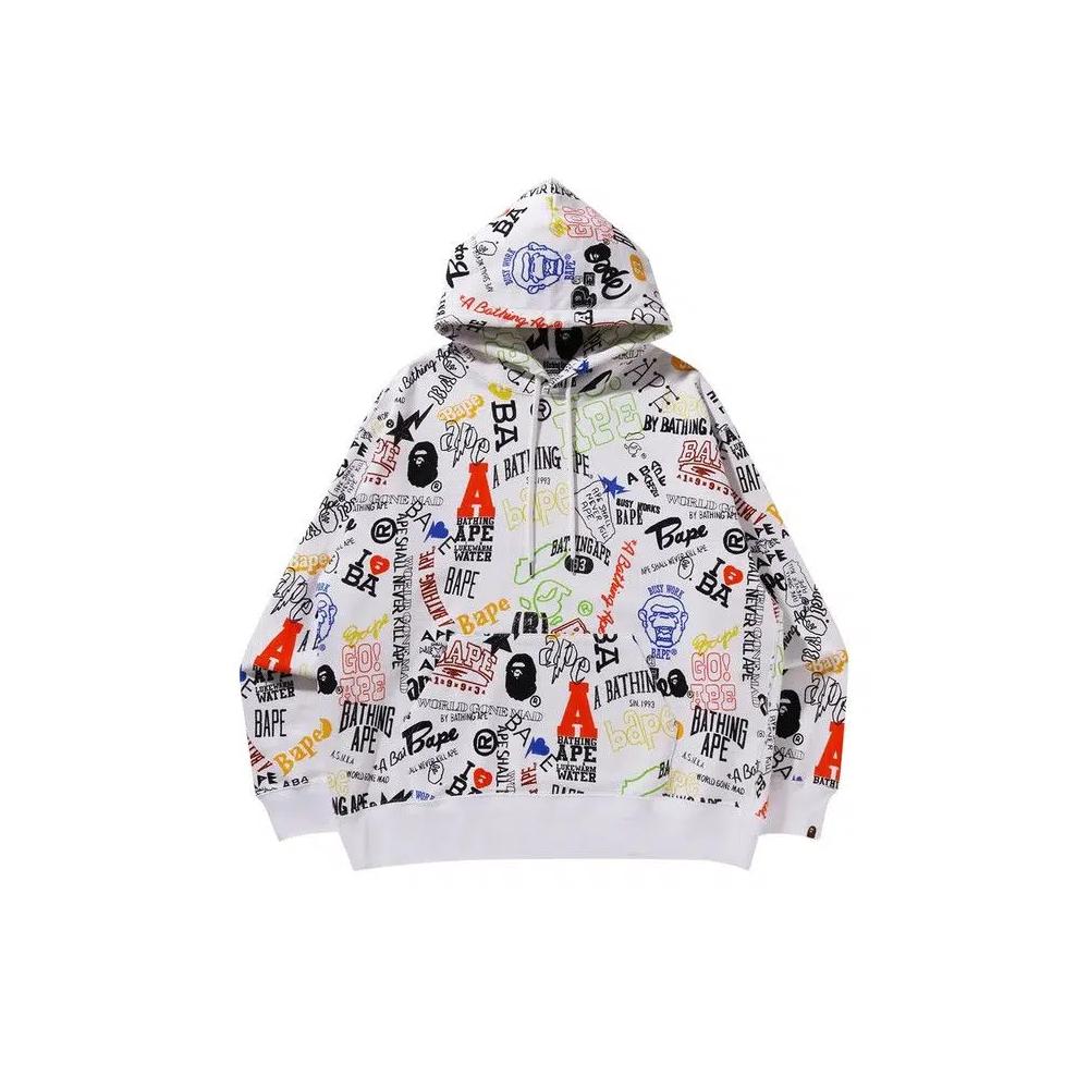 Худи BAPE Hand Draw Pullover Hoodie 'White' 1
