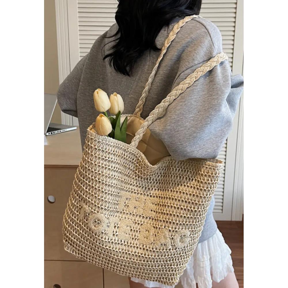 Универсальная легкая соломенная пляжная сумка-шопер CA26042819W 2