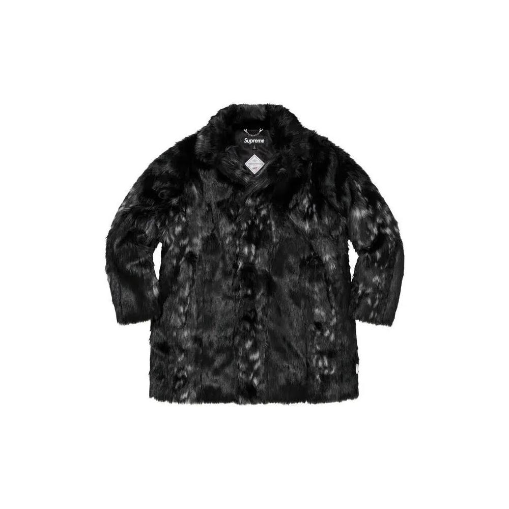 Пальто Supreme Lynx Faux Fur Windstopper Overcoat 'Black' 1