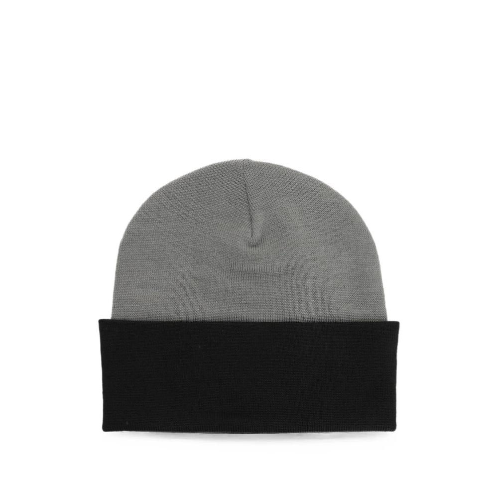 logo-patch knitted beanie hat 2