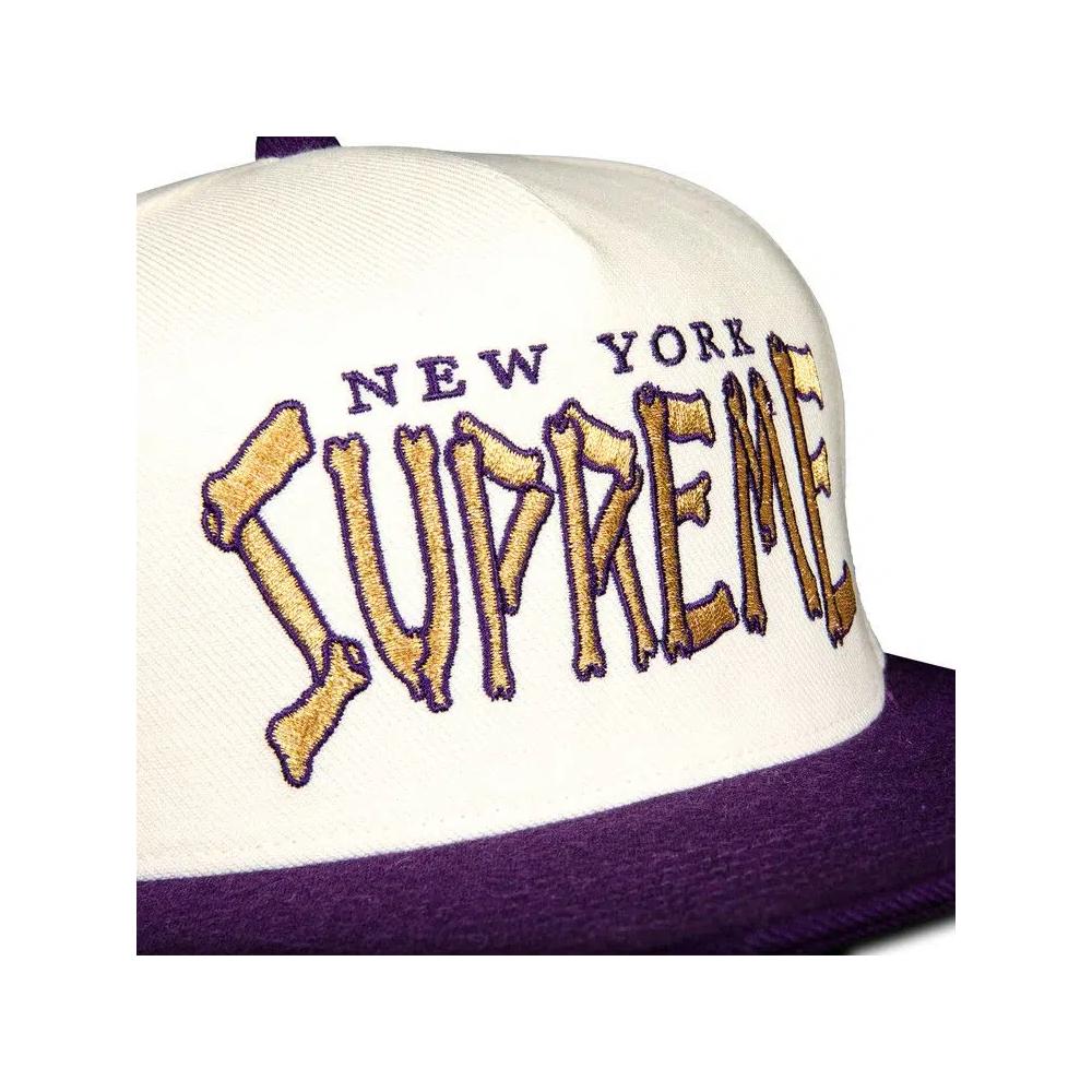 Бейсболка Snapbacks Supreme Bones Logo 5-Panel 'White' 3