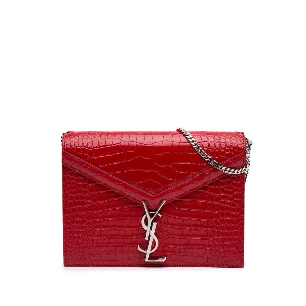 Сумка через плечо Monogram Cassandra Clasp Bag с тиснением под кожу крокодила (2019 год) 1
