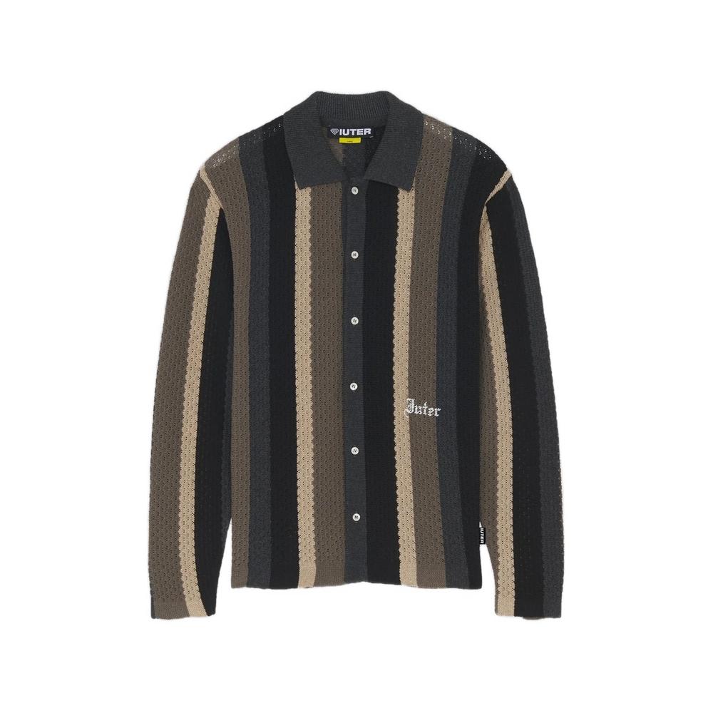 striped-knit cardigan 1