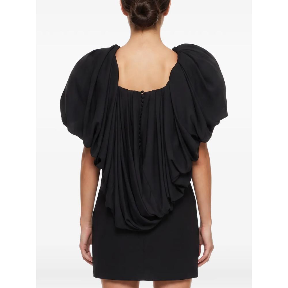 draped puff-sleeve mini dress 3