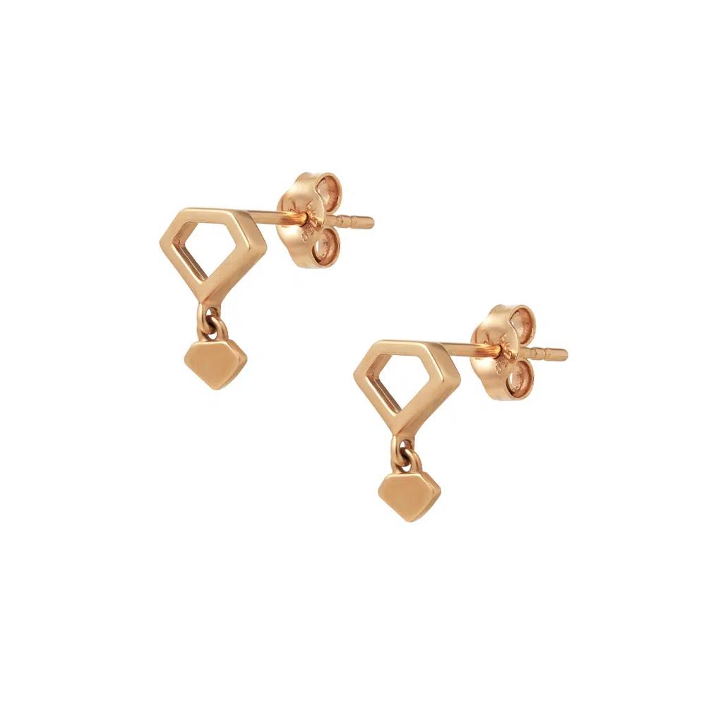 TOMEI Rouge Collection Мини-серьги-капли с сердечками, розовое золото 750/18K 2
