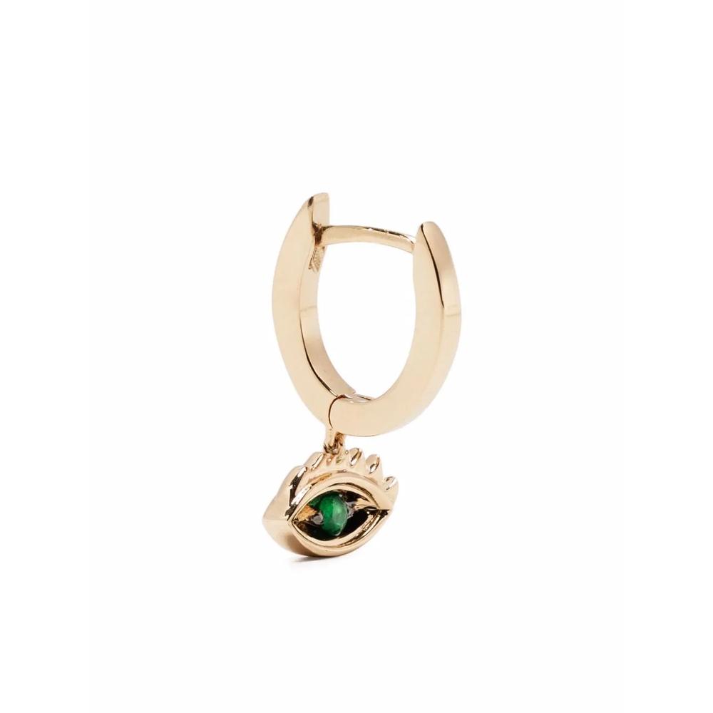 Серьга Micro-Eye Piercing из желтого золота с изумрудом 1