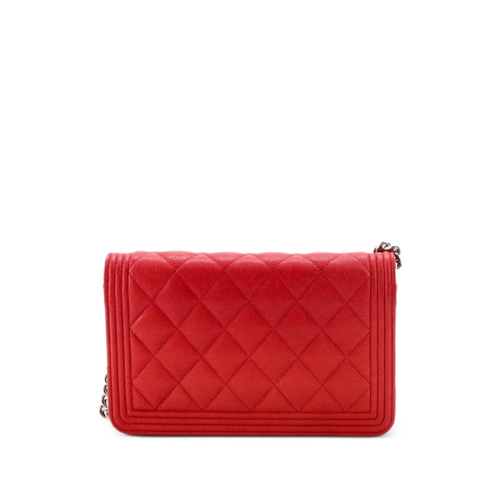 Стеганая сумка через плечо Boy Wallet on Chain Quilted Caviar 2