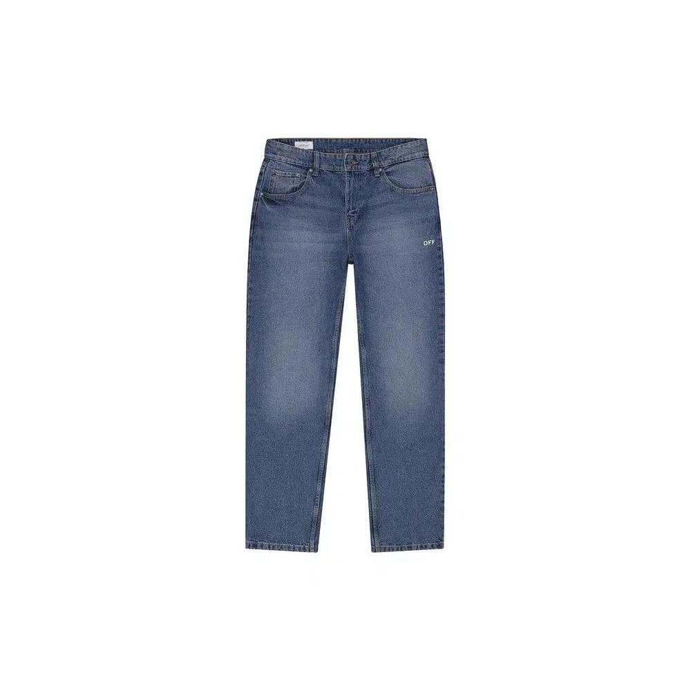 Off-White c/o Virgil Abloh Spray Diag Jeans 'Средний индиго' 1
