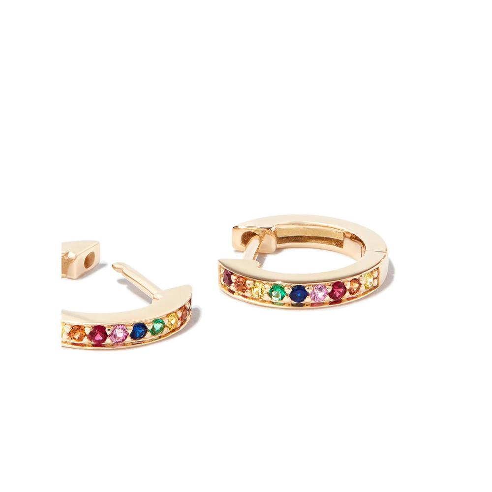 Серьги-хагги Rainbow Pavé из желтого золота 2