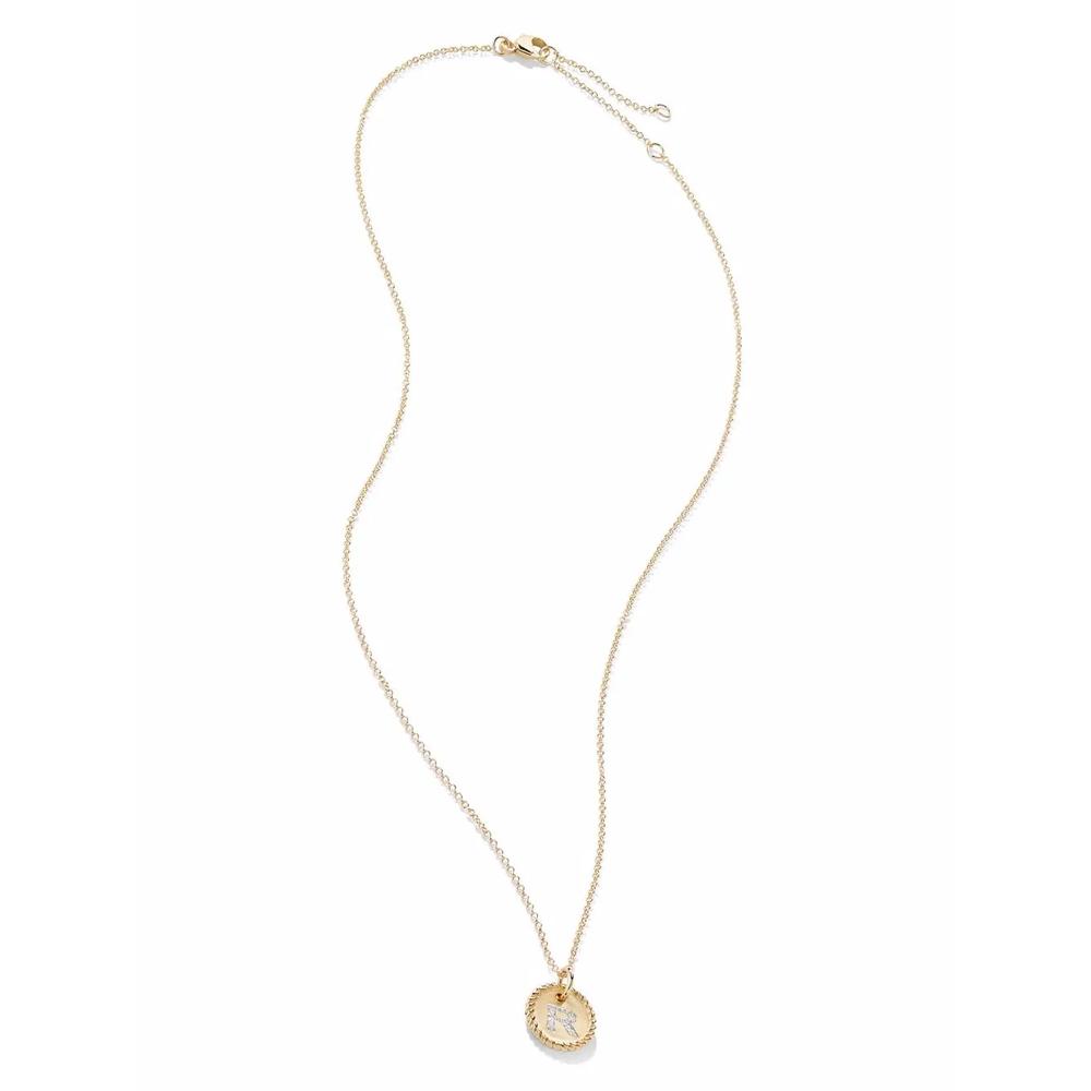 Колье R Initial Charm из желтого золота с бриллиантами 2