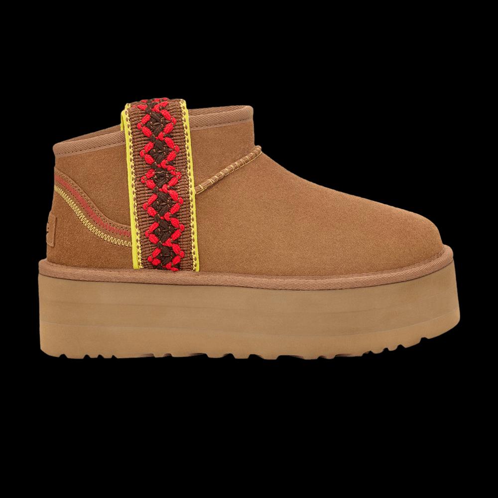 Ботинки UGG Wmns Classic Ultra Mini Platform «Braid - Chestnut» 1