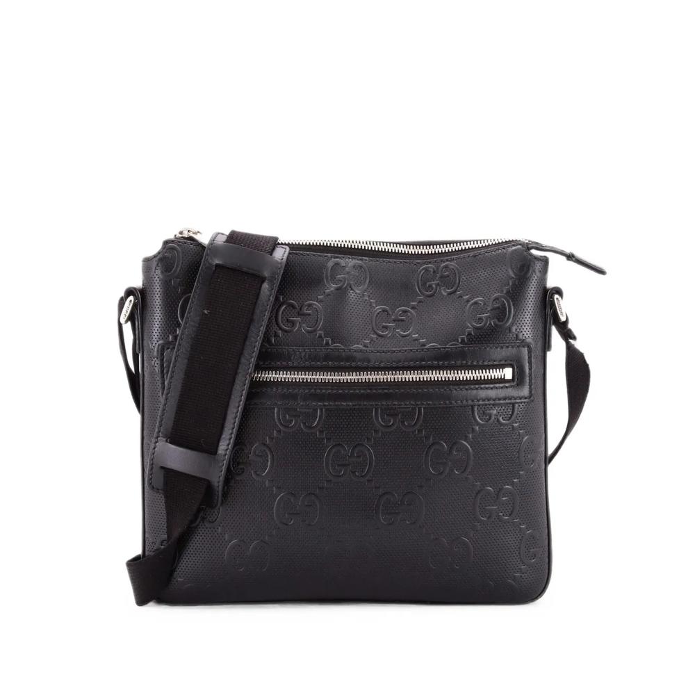 Маленькая сумка через плечо Front Zip Messenger с тиснением GG 1