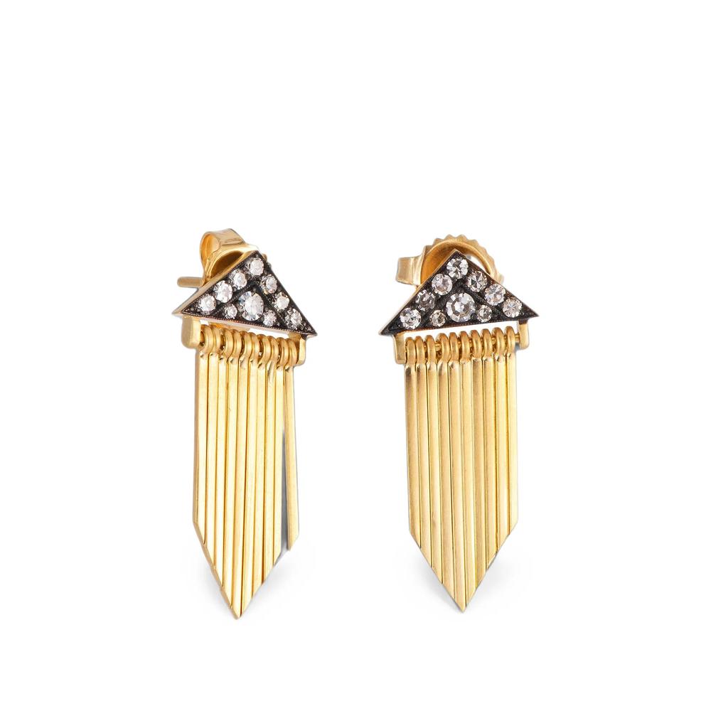 Sima diamond fringe earrings 2